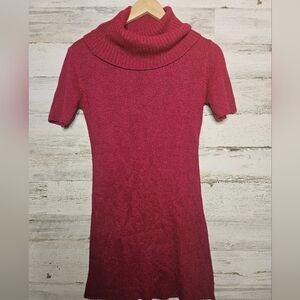 Pink Fuscia Dress Wool Angoro Blend Short Sleeve furry Womens size Small